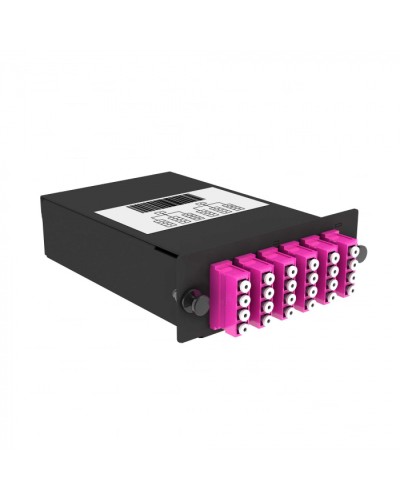 Кассета кроссовая 2 разъема черный Cabeus (FO-OM4-2x12MPO(m)/U-24xLC/U-A-BK) в Муроме Кросс оптический Pintop.ru