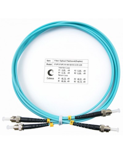 Шнур оптический duplex ST-ST 50/125 MM OM3 2 м LSZH Cabeus FOP-50-ST-ST-2M в Муроме Патч-корды и пигтейлы Pintop.ru