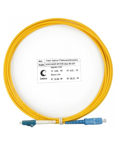 Шнур оптический simplex LC-SC 9/125 SM 3 м LSZH Cabeus FOP(s)-9-LC-SC-3M в Муроме Патч-корды оптические Pintop.ru