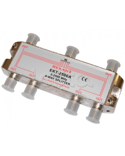 Делитель телевизионный ТВх6 под F разъём 5-2500 МГц СПУТНИК (5шт/уп) REXANT 05-6204 в Муроме Системы видеонаблюдения Pintop.ru