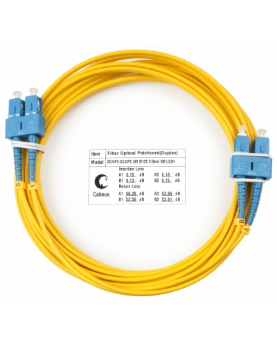 Шнур оптический duplex SC-SC 9/125 sm 5м LSZH Cabeus FOP(d)-9-SC-SC-5m в Муроме Патч-корды оптические Pintop.ru