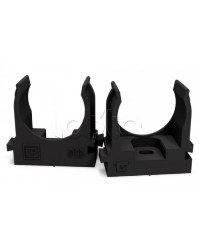 Крепеж-клипса для труб для монтажного пистолета черная в п/э д25 (100шт/700шт уп/кор) Промрукав (PR13.0133) в Муроме Держатели, клипсы, скобы Pintop.ru