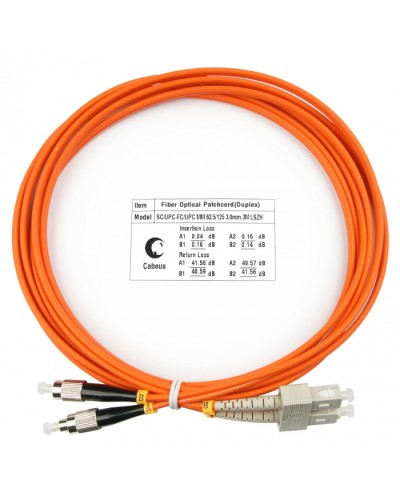 Шнур оптический duplex SC-FC 62,5/125 mm 3м LSZH Cabeus FOP-62-SC-FC-3m в Муроме Патч-корды оптические Pintop.ru