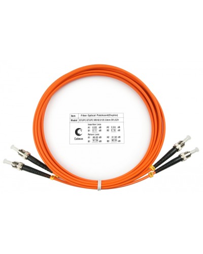Шнур оптический duplex ST-ST 62,5/125 mm 3м LSZH Cabeus FOP-62-ST-ST-3m в Муроме Патч-корды оптические Pintop.ru