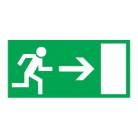 Знак эвакуационный "Направление к эвакуационному выходу направо"150x300 (5шт/уп) REXANT 56-0028