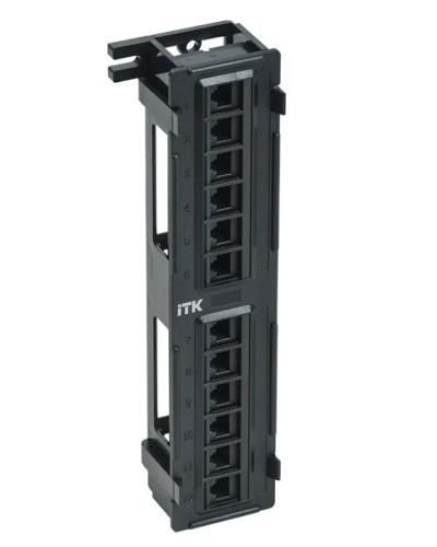 ITK Настенная патч-панель кат.5Е UTP, 12 портов (IDC Dual) (PP12-C5EU-D05) в Муроме Патч панель Pintop.ru