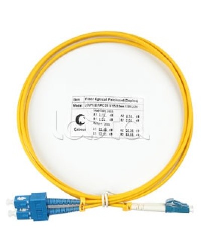 Патч-корд волоконно-оптический SM 9/125 duplex LC/SC LSZH (1,5 м) Cabeus FOP(d)-9-LC-SC-1,5M в Муроме Патч-корды оптические Pintop.ru