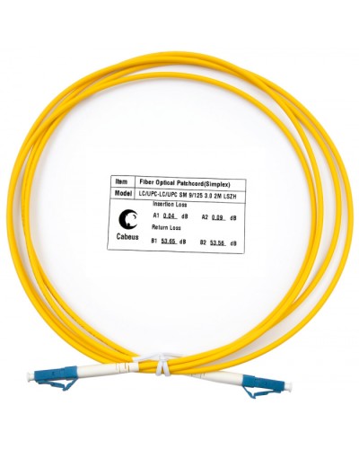 Шнур оптический simplex LC-LC 9/125 SM 2 м LSZH Cabeus FOP(s)-9-LC-LC-2M в Муроме Патч-корды оптические Pintop.ru