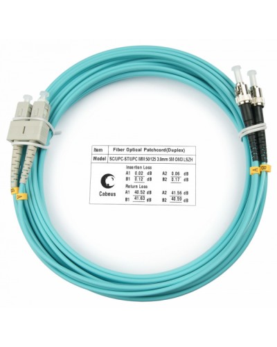 Шнур оптический duplex SC-ST 50/125 mm OM3 20м LSZH Cabeus FOP-50-SC-ST-20m в Муроме Патч-корды и пигтейлы Pintop.ru