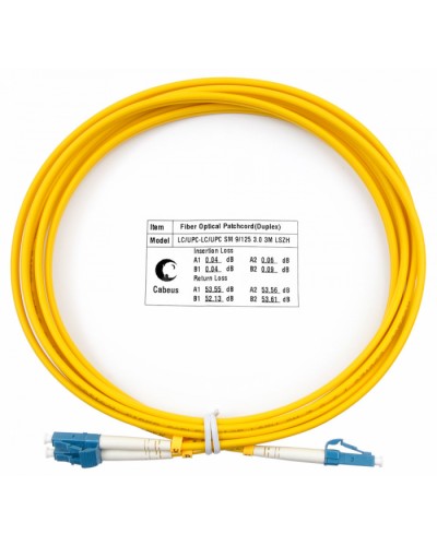 Шнур оптический duplex LC-LC 9/125 sm 3м LSZH Cabeus FOP(d)-9-LC-LC-3m в Муроме Патч-корды оптические Pintop.ru