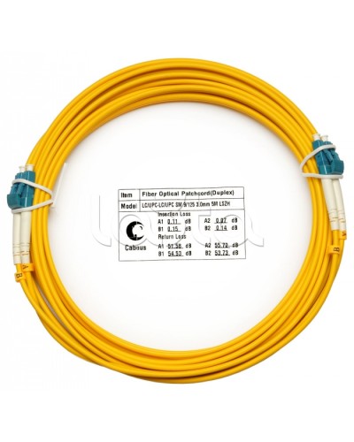 Шнур оптический duplex LC-LC 9/125 sm 7м LSZH Cabeus FOP(d)-9-LC-LC-7m в Муроме Патч-корды оптические Pintop.ru