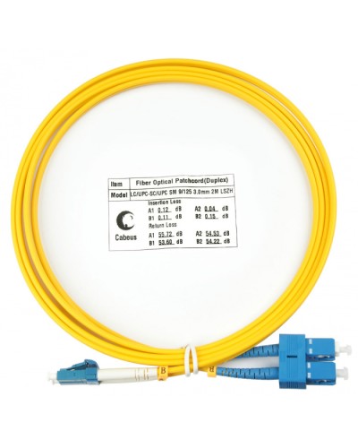 Шнур оптический duplex LC-SC 9/125 SM 2 м LSZH Cabeus FOP(d)-9-LC-SC-2M в Муроме Патч-корды оптические Pintop.ru