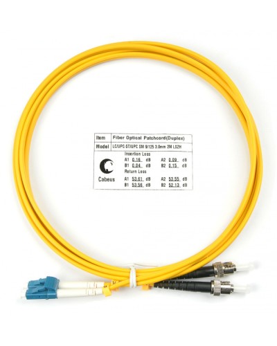 Шнур оптический duplex LC-ST 9/125 sm 2м LSZH Cabeus FOP(d)-9-LC-ST-2m в Муроме Патч-корды оптические Pintop.ru