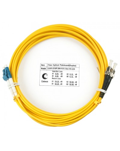 Шнур оптический duplex LC-ST 9/125 sm 7м LSZH Cabeus FOP(d)-9-LC-ST-7m в Муроме Патч-корды оптические Pintop.ru