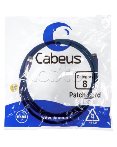 Патч-корд S/FTP Cabeus PC-SSTP-RJ45-Cat.8-1.5m-LSZH в Муроме Патчкорды (медные) Pintop.ru