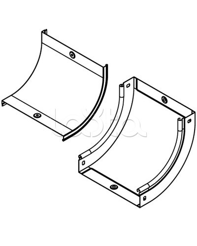 Крышка CS 90 на угол вертикальный внутр.90°. осн. 200, горячеоцинкованная DKC 38204HDZ в Муроме Аксессуары для лотков Pintop.ru