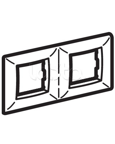 Рамка двухместная, белый RAL 9010, 4М, BRAVA DKC (75012W) в Муроме Аксессуары для кабель-канала Pintop.ru