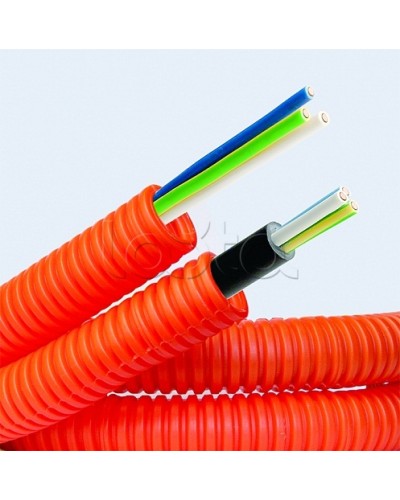 Электротруба ПНД гибкая гофр. д.16мм, цвет оранжевый, с кабелем ВВГнг(А)-LS 3х1,5мм² РЭК ГОСТ+, 50м DKC 7L91650 в Муроме Труба гофрированная Pintop.ru