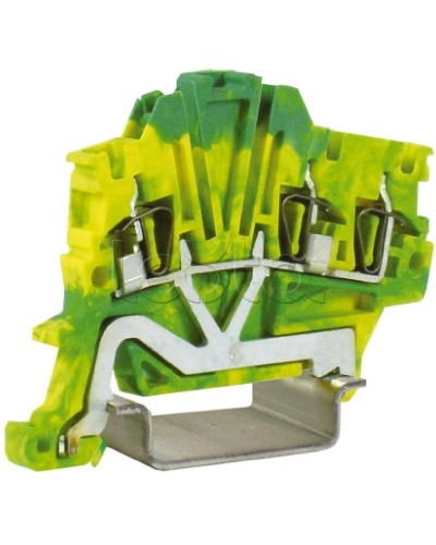 Зажим для заземления, 1 ввод/2 вывода, 1,5 кв.мм желто-зеленый DKC ZHT410 в Муроме Держатели, клипсы, скобы Pintop.ru