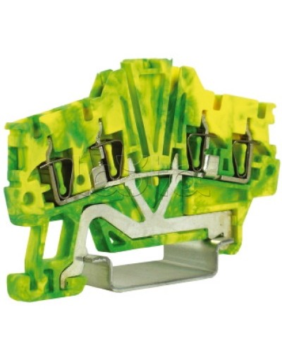 Зажим для заземления, 2 ввод/2 вывода, 1,5 кв.мм желто-зеленый DKC ZHT420 в Муроме Держатели, клипсы, скобы Pintop.ru