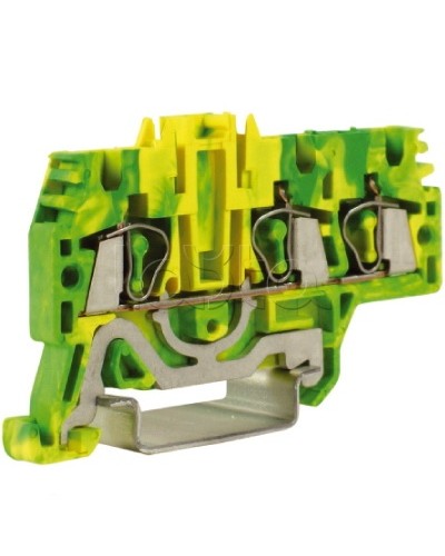 Зажим для заземления, 1 ввод/2 вывода, 2,5 кв.мм желто-зеленый DKC ZHT510 в Муроме Держатели, клипсы, скобы Pintop.ru