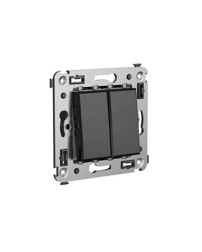 Выключатель двухклавишный в стену, Avanti, Черный квадрат DKC 4402104 в Муроме Аксессуары для стоек и шкафов Pintop.ru