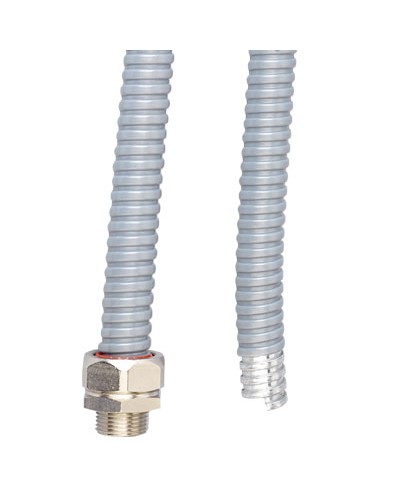 Металлорукав DN 10мм в ПВХ изоляции, Dвн 10,0 мм, Dнар 14,0, 50 м, цвет серый DKC 6071R-010 в Муроме Металлорукав Pintop.ru