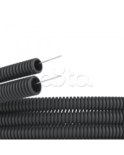 Труба гофр. DN29мм,полиамид 6, с протяжкой, темно-серый DKC (PA612935F0) в Муроме Труба гофрированная Pintop.ru