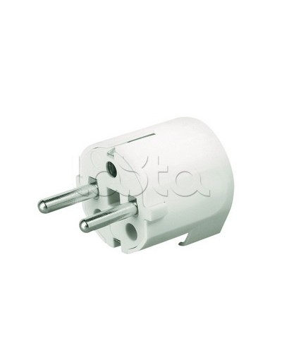 Вилка кабельная, бытовая с центральным вводом кабеля. Белая. IP20 16А 2P+E 230В DKC DIS1302063 в Муроме Аксессуары для стоек и шкафов Pintop.ru