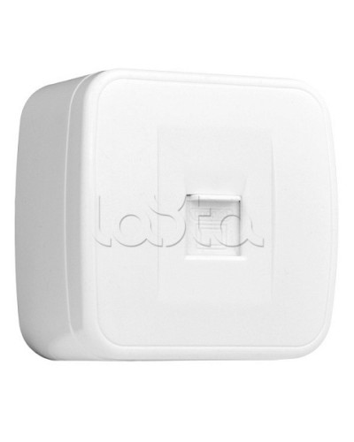 Минск Розетка RJ-45 1-местная, ОП 1А, 120В, белая EKF Basic (EGK01-035-10) в Муроме Розетки компьютерные и телефонные Pintop.ru