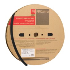 Термоусаживаемая трубка ТУТ нг 16/8 черная рулон EKF PROxima (tut-16-b)