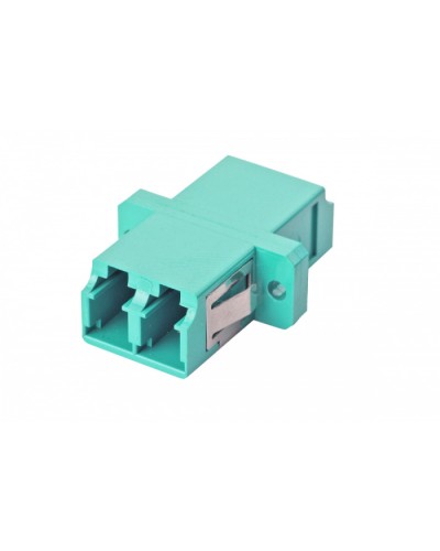 Оптический адаптер OM3, дуплекс LC, с фланцами, бирюзовый Eurolan (36A-30-2L-02AQ) в Муроме Проходные адаптеры и розетки оптические Pintop.ru