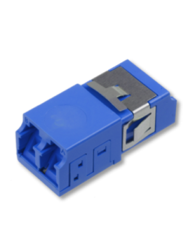 Оптический адаптер OS2, дуплекс LC, без фланцев, со шторками, синий Eurolan (36A-S2-2L-11BU) в Муроме Проходные адаптеры и розетки оптические Pintop.ru