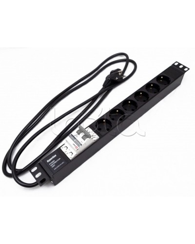 Блок розеток Hyperline SHE19-6SH-B-2.5EU в Муроме Блоки розеток Pintop.ru