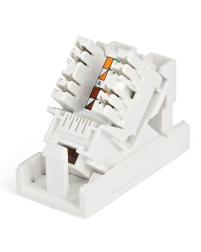 Розетка RJ-45, одинарная, категория 5е, с наклонным модулем Hyperline SIP2K-C5E-M45-22.5 в Муроме Аксессуары для кабель-канала Pintop.ru