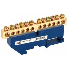 Шина N "ноль" на DIN-изоляторе ШНИ-8х12-12-Д-С IEK (YNN10-812-12D-K07)