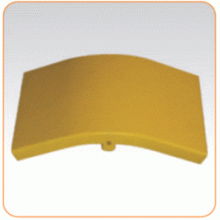 Крышка внешнего изгиба 45° оптического лотка 240 мм, желтая LANMASTER LAN-OT240-EC45C