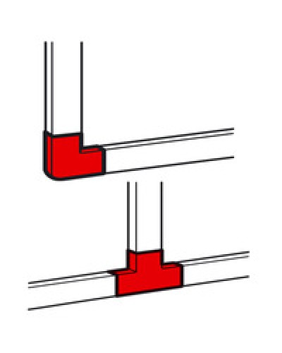 Угол плоский/отвод Т-образный для кабель-канала METRA Legrand (638199) в Муроме Аксессуары для кабель-канала Pintop.ru