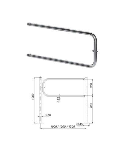 Створка ограждения поворотная 1300 мм Oxgard ВЗР 1996.09.03-02 в Муроме Ограждения Pintop.ru