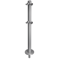 Стойка ограждения съемная L-образная с 2-мя полупетлями cправа Oxgard ВЗР 1996Р.20-02