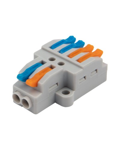 Разветвительная клемма СМК 2x2 2 полюса с монтажной площадкой 1 ввод 2 вывода (5 шт/уп) Rexant (07-5235-05) в Муроме Клеммные колодки Pintop.ru