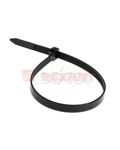 Хомут-стяжка нейлоновый 8х400 мм чёрный (100шт/уп) REXANT 07-0401-8 в Муроме Стяжки-хомуты Pintop.ru
