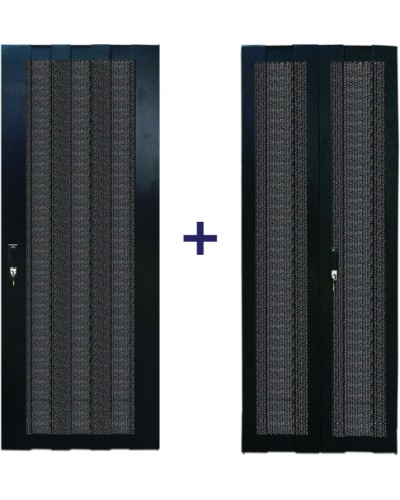 Комплект дверей 47U, 600 мм, черный, передняя - перфорированная, задняя - распашная перфорированная TWT TWT-CBB-DR47-6x-S-P1 в Муроме Аксессуары для стоек и шкафов Pintop.ru