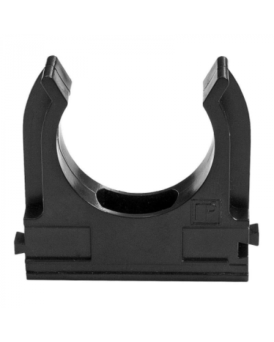 Держатель Экопласт (клипса) для труб D32мм (черный) в Муроме Аксессуары для кабель-канала Pintop.ru