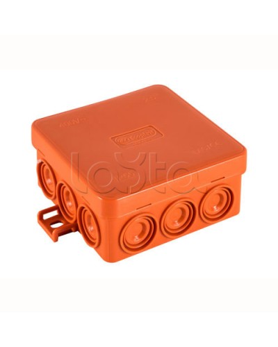 JBL085 Коробка огн. E110, о/п 85х85х38мм, без галогена, 12 вых., IP55, 5P, (0,15-4,0 мм2), цвет оранж. Экопласт (43565HF) в Муроме Распределительные коробки Pintop.ru