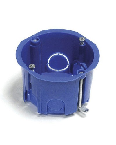 Коробка установочная для г/к D=68x45 мм с металл. лапками, межцентр 71мм, IP20, синий Экопласт 44663 в Муроме Распределительные коробки Pintop.ru