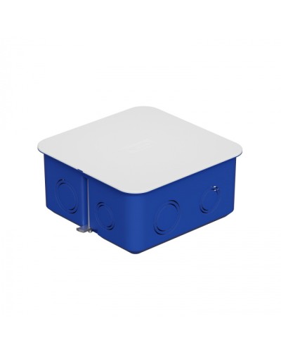 Коробка распределительная с крышкойдля г/к 100x100х50мм с металл. лапками, цвет синий IP30 Экопласт (44667) в Муроме Распределительные коробки Pintop.ru