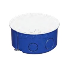 Коробка распред с крышкойдля г/к D100x50мм с металл. лапками, цвет синий IP30 (1шт) Экопласт (44668-1)