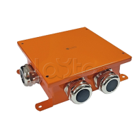 SMB120 Коробка металлическая, огн. E-110, о/п,120х120х60, 1 метал. гермоввод 14-22мм. + 3 метал. заглушки, IP66, 8P, (1,5-4 мм2), цвет оранж. Экопласт (56144E)