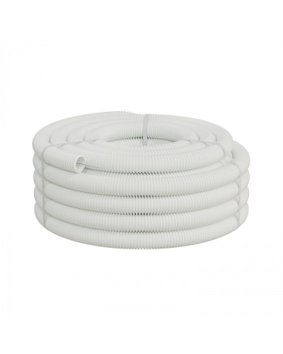 Труба ПП HF-FR гофрир. тяжелая, с зондом, без галогена, ПЛЛ 40мм Экопласт (61140HFR-W) - Труба ПП HF-FR гофрир. тяжелая, с зондом, без галогена, ПЛЛ диам.40мм ПВ-0 (20м) цвет белый 1 палл.=840м Экопласт в Муроме Труба гофрированная Pintop.ru